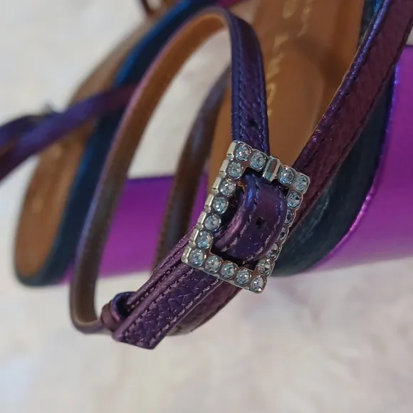 Kurt Geiger London Perria Purple Rainbow Platform Sandals SZ EU 41 FLAW
