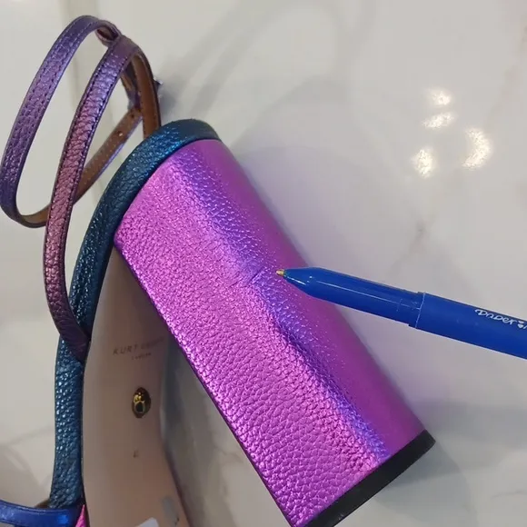 Kurt Geiger London Perria Purple Rainbow Platform Sandals SZ EU 41 FLAW