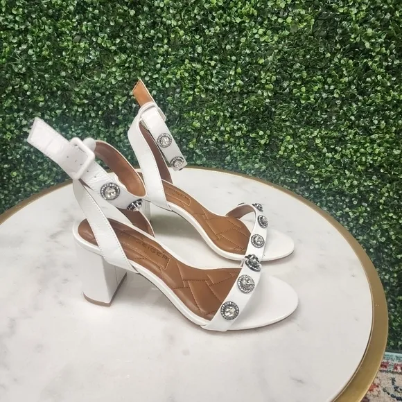 KURT GEIGER LONDON Women's Octavia Embellished Block Heel Sandals