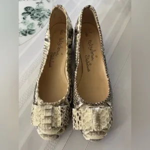 La Calzoleria Italiana bow‎ snake print shoes women with heels