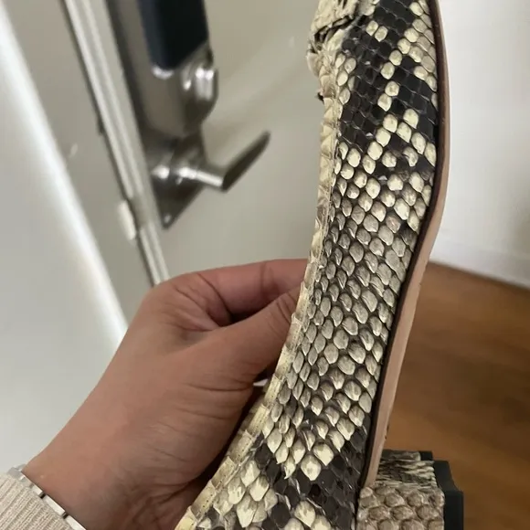 La Calzoleria Italiana bow‎ snake print shoes women with heels
