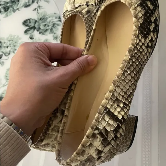 La Calzoleria Italiana bow‎ snake print shoes women with heels