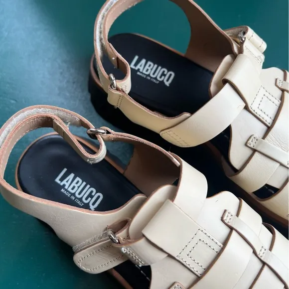 Labucq Boomer Cream Sandals in Size 41