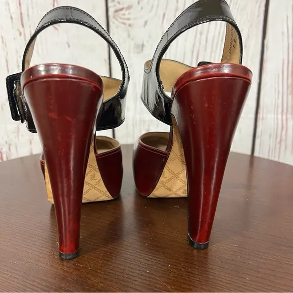 L.A.M.B. by Gwen Stefani HAMURA women’s Platform Heels  Black red Vintage Y2K 7B