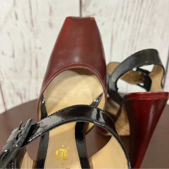 L.A.M.B. by Gwen Stefani HAMURA women’s Platform Heels  Black red Vintage Y2K 7B