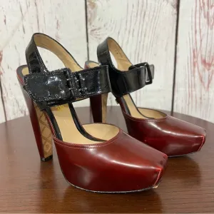 L.A.M.B. by Gwen Stefani HAMURA women’s Platform Heels  Black red Vintage Y2K 7B