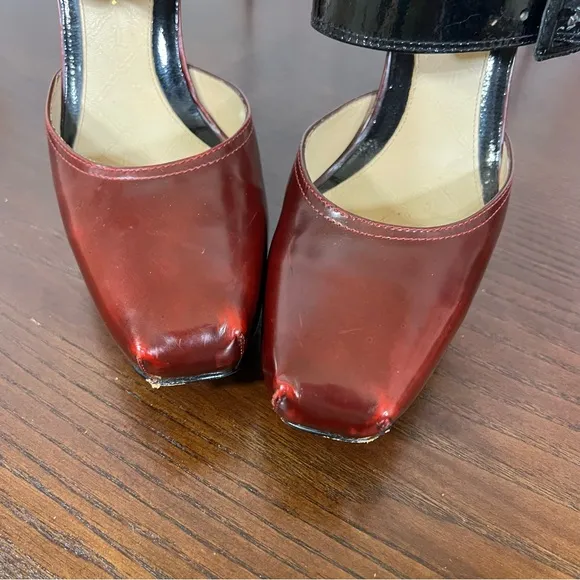 L.A.M.B. by Gwen Stefani HAMURA women’s Platform Heels  Black red Vintage Y2K 7B
