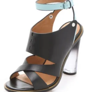 L.A.M.B Chase Sandals with Lucite Heel 5.5 in box
