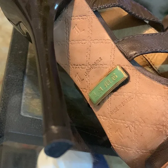 L.A.M.B. Jaco Caged Lace Up Heel Sandals