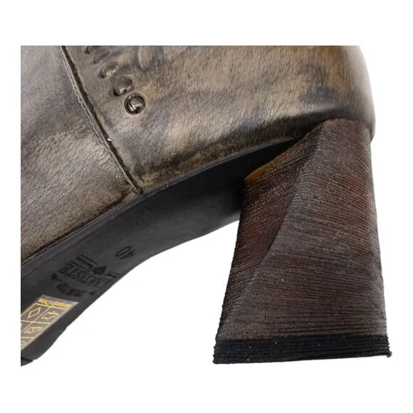 L'Artiste by Spring Step Brown Gray Lovell Block Heel Leather Boots  9 Women's