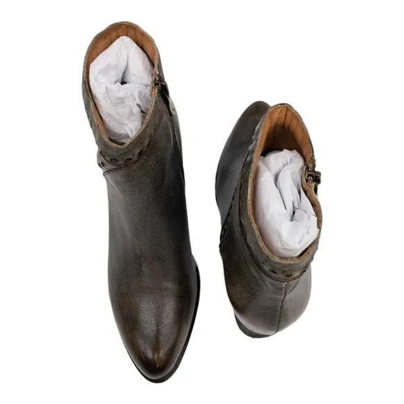 L'Artiste by Spring Step Brown Gray Lovell Block Heel Leather Boots  9 Women's