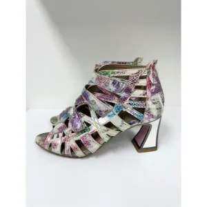 L’Artiste by Spring Step Society Strappy Leather Block Heel Sandals 40 9
