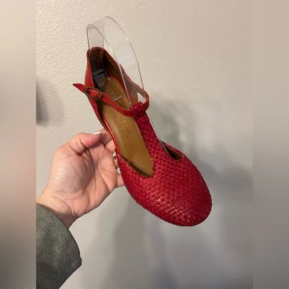 Latitude Femme made in Italy red flamenco satchel handwoven shoes