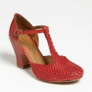 Latitude Femme made in Italy red flamenco satchel handwoven shoes