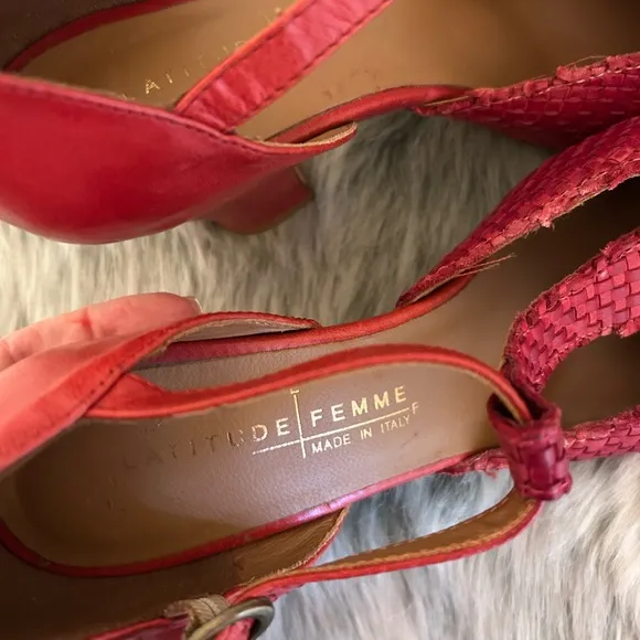 Latitude Femme made in Italy red flamenco satchel handwoven shoes