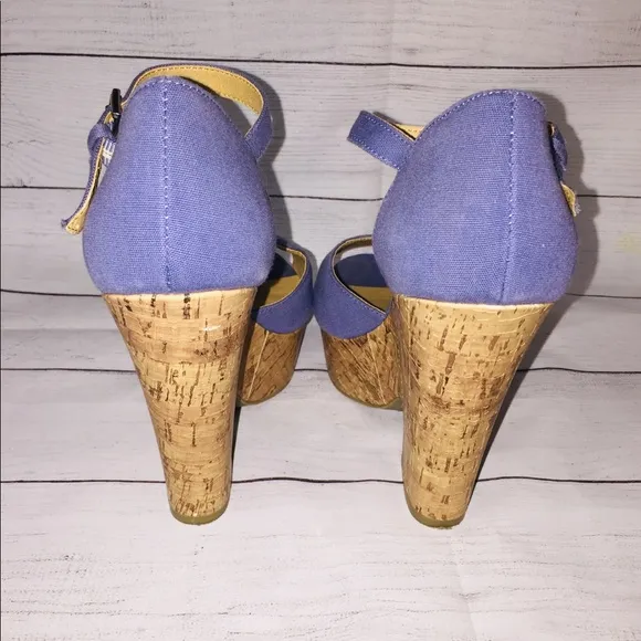 Lauren Conrad Madison Periwinkle wedge sandals
