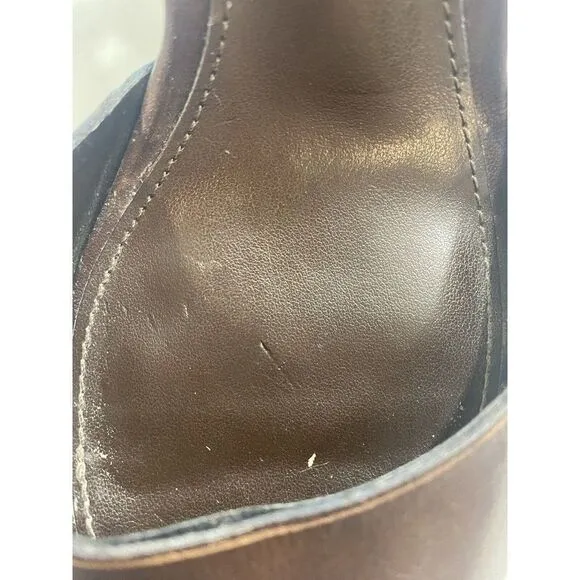 LAUREN Ralph Lauren Brown Ankle Strap High Heel Sandals Women's Size 6