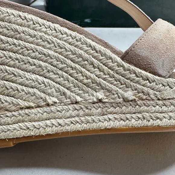 Lauren Ralph Lauren Hale Suede Wedge Platform Sandals Khaki Women’s 10B NIB Logo
