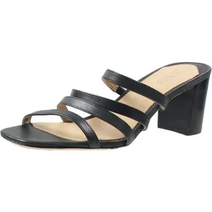 Lauren Ralph Lauren Womens Kimmie Black Leather Strappy Block Heel Shoes New