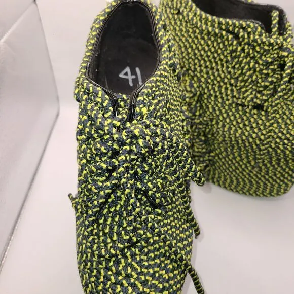 Laurence and Chico Wearable Art Runway One of a kind Platform Laced shoes