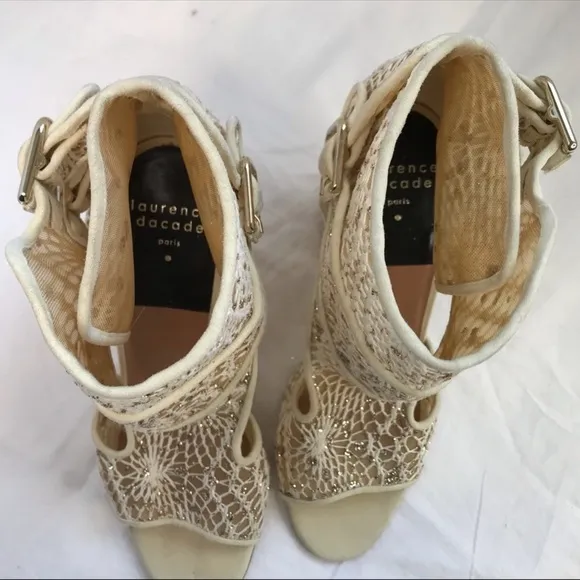 Laurence Dacade Paris Lace Block Heel Sandals