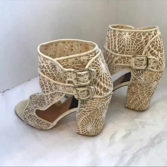 Laurence Dacade Paris Lace Block Heel Sandals