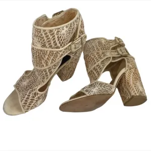 Laurence Dacade Paris Lace Block Heel Sandals