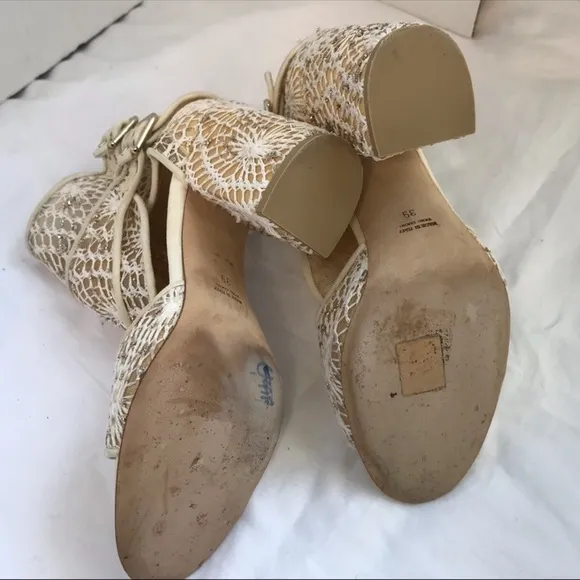 Laurence Dacade Paris Lace Block Heel Sandals