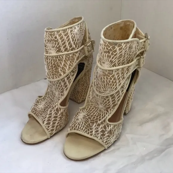 Laurence Dacade Paris Lace Block Heel Sandals