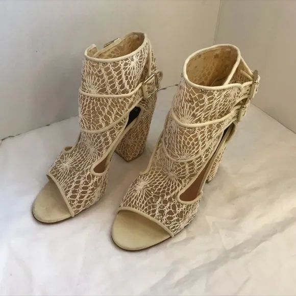 Laurence Dacade Paris Lace Block Heel Sandals