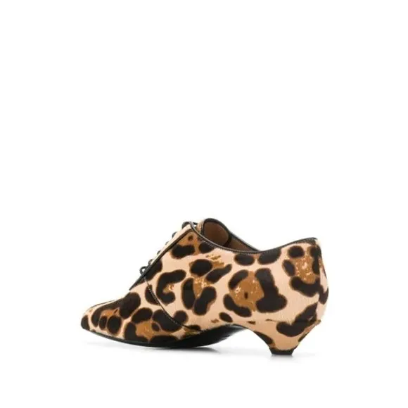 Laurence Dacade Tizia Lace-Ups Shoes Pointed Toe In Leopard Size 36 NWT