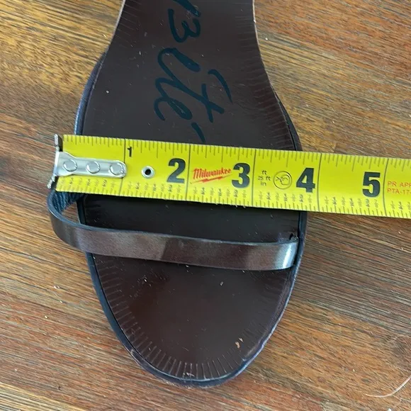 Lavin Brown Leather w‎ Metallic Brown Toe Strap wedge sandals size 42 / 11 10.5