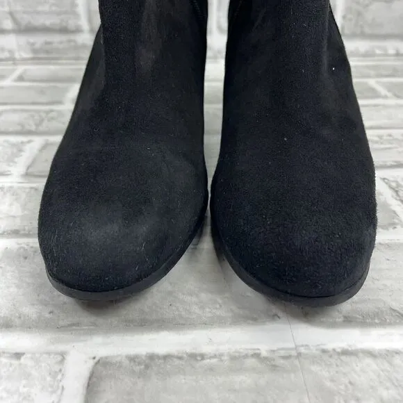 Lavorazione Artigiana Women's 9 Black Suede Made in Italy Block Heel Ankle Boots