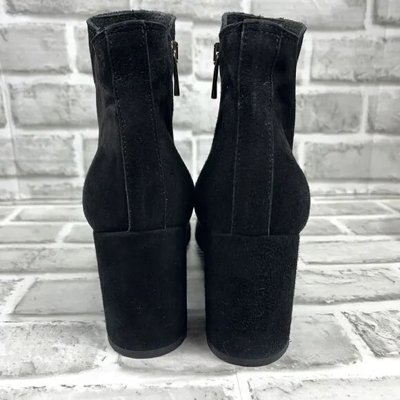 Lavorazione Artigiana Women's 9 Black Suede Made in Italy Block Heel Ankle Boots
