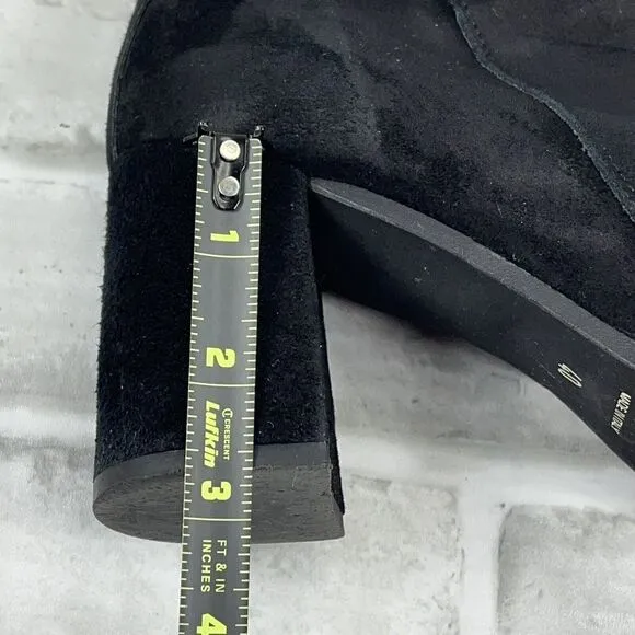 Lavorazione Artigiana Women's 9 Black Suede Made in Italy Block Heel Ankle Boots