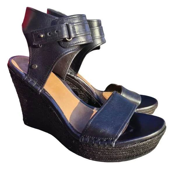 Leather Ugg Wedge sandals sz 11