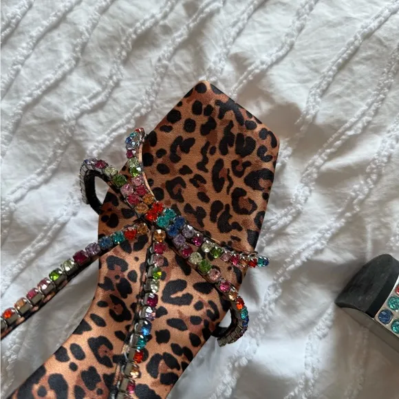 Leopard Print Multicolor Accents platform heels