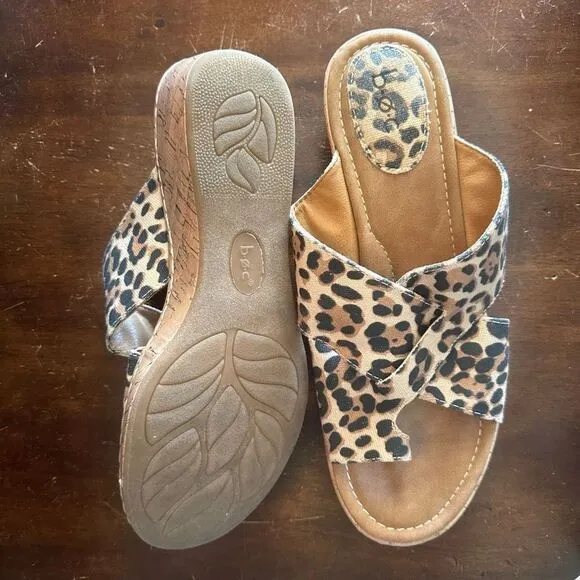 Leopard Print Wedge Sandals
