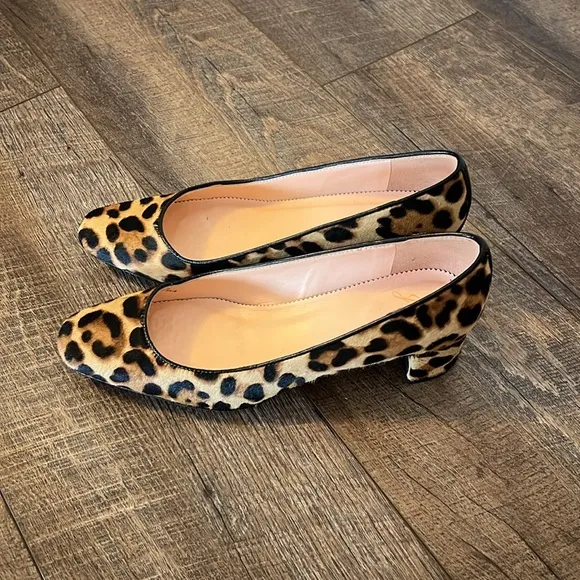 Leopard Print Women's Block Heel Shoes