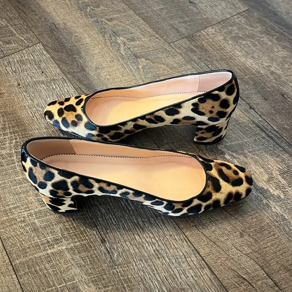 Leopard Print Women's Block Heel Shoes