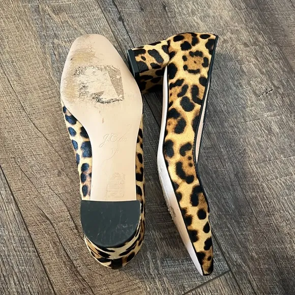 Leopard Print Women's Block Heel Shoes