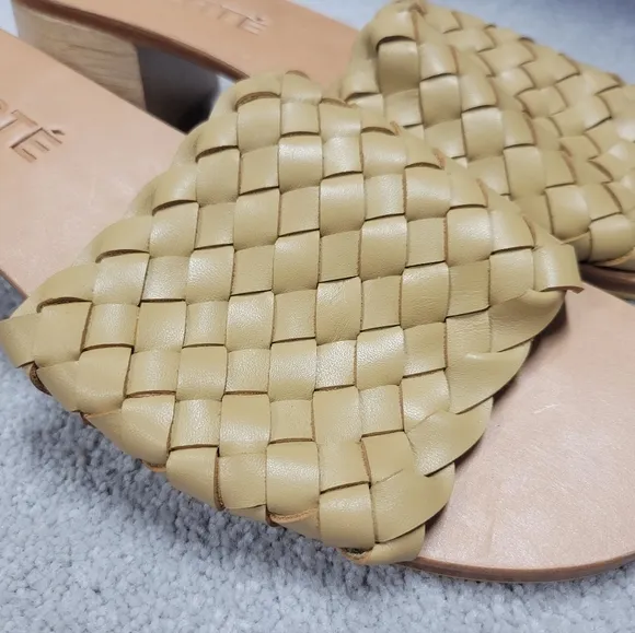 LIBERTE Santorini Woven Cream Mule Sandals 9