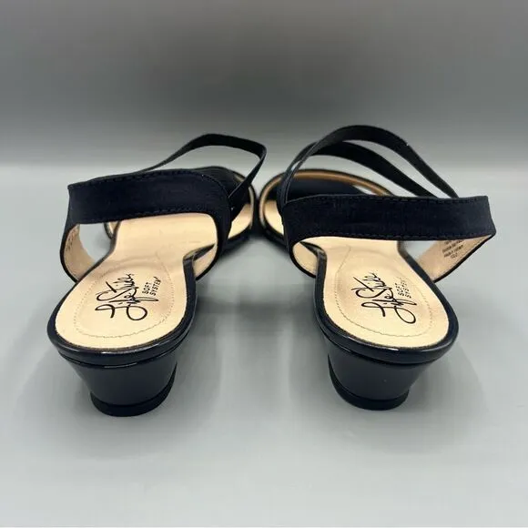 LifeStride Yolo Navy Strappy Wedge Sandals