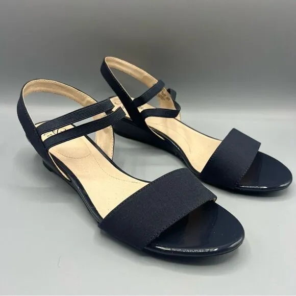 LifeStride Yolo Navy Strappy Wedge Sandals