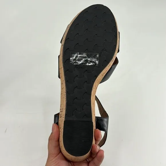 Like new Cobb Hill black leather wedge sandals size 12 no box