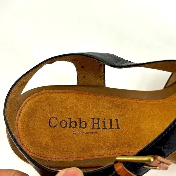 Like new Cobb Hill black leather wedge sandals size 12 no box