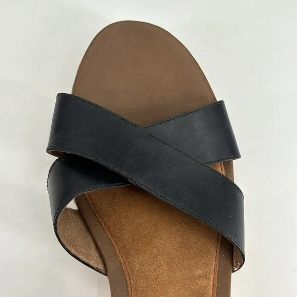 Like new Cobb Hill black leather wedge sandals size 12 no box