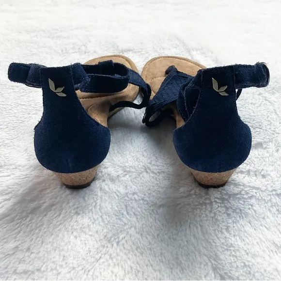 Like New Koolaburra by UGG Insignia Blue Briona Suede Wedge Sandals