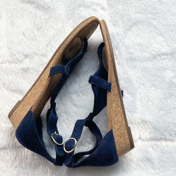 Like New Koolaburra by UGG Insignia Blue Briona Suede Wedge Sandals