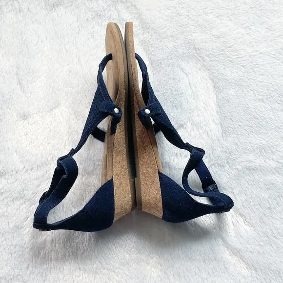 Like New Koolaburra by UGG Insignia Blue Briona Suede Wedge Sandals